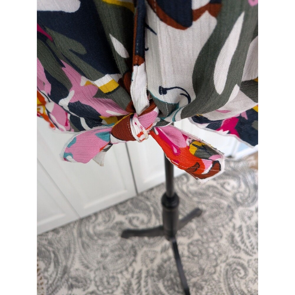 Mirror Image Boho Top Women’s 2X Multicolor Artsy Floral 3/4 Sleeve Festival Mod - Picture 5 of 11